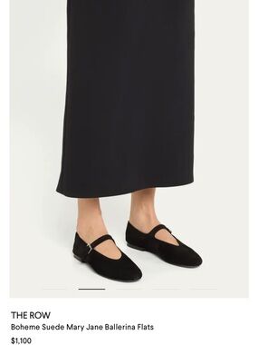 The Row BOHEME Black Suede Mary Jane Flats